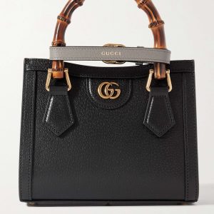 GUCCI Diana mini textured-leather tote