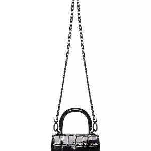 Hourglass Mini Handbag With Chain Crocodile Embossed (2)