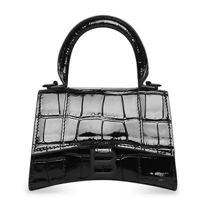 Hourglass Mini Handbag With Chain Crocodile Embossed