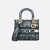 Latte Embroidery with Blue Dior Around the World Motif